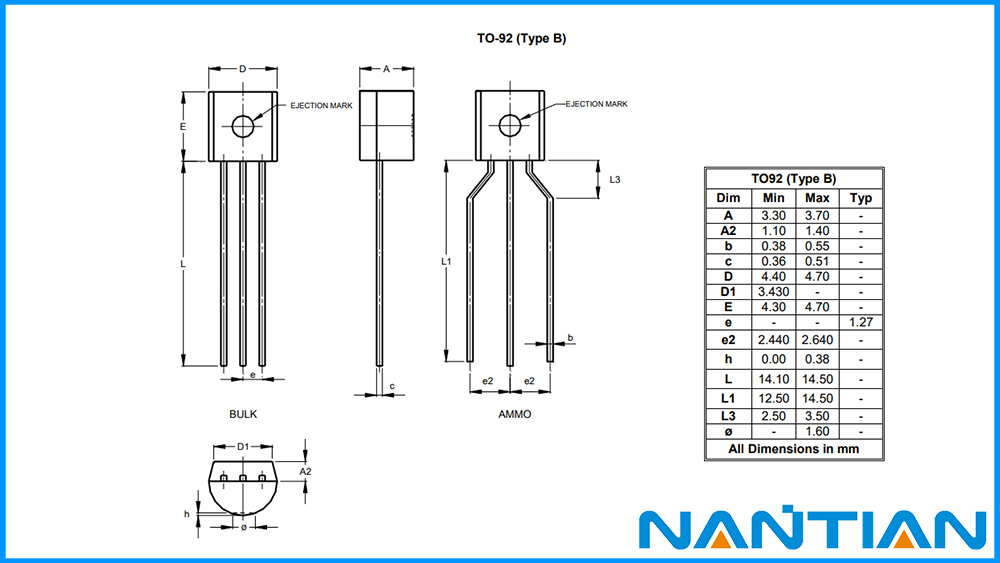 To92 Transistor Dimension To92 Transistor Dimension
